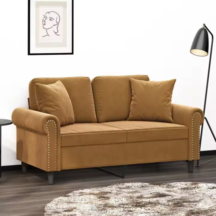 vidaXL Cojines decorativos 2 uds terciopelo marrón 40x40 cm - 1