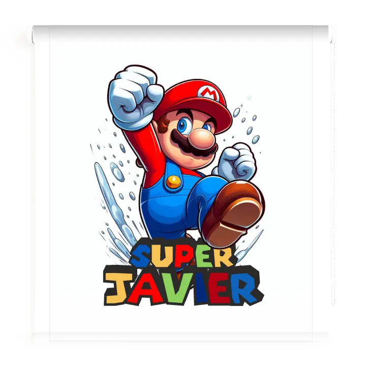 Estores Iroa- Estor Infantil Niño Personalizado con Nombre y Diseños Divertidos- Mario - 1