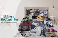Set De Edredón Y Sábanas Ligero Y Suave De Microfibra 3 Piezas Look Back on the Girl Con Fundas De Almohada Moderno Para Cama - details 0