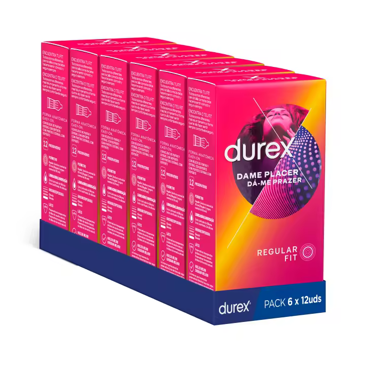 Durex - Preservativos Dame Placer para Mayor Sensación Pack 72 condones para un sexo seguro - 1