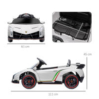 HOMCOM Coche Eléctrico Lamborghini para Niños de 3 a 6 Años Coche de Batería 12V Velocidad Max.7 km/h Puerta de Tijera con Control Remoto MP3 Luces y Cinturón de Seguridad 111x61x45 cm - details 1