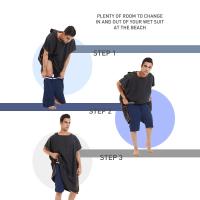 Poncho Toalla Rápida De Secado Microfibra Para Playa Robe De Cambio Para Adultos Toalla De Natación Con Capucha - details 12
