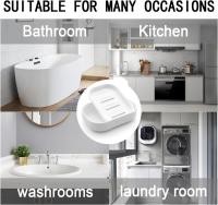 2Pcs Soap Dish, Soap Holder, Portable Shower Soap Box, Non-slip, Dry, Suitable for Bathroom, Kitchen,Easy Cleaning(White & Grey) - details 2