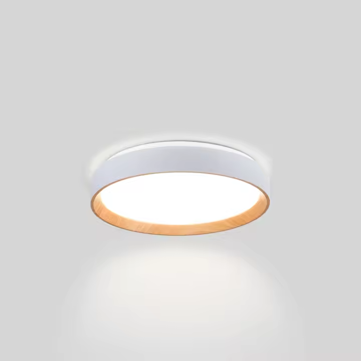 Barcelona LED Lámpara de techo LED tipo plafón CCT 24W - Efecto madera - Ø40cm - 1