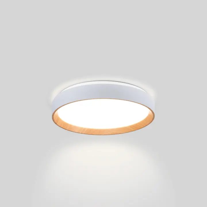 Barcelona LED Lámpara de techo LED tipo plafón CCT 24W - Efecto madera - Ø40cm - 1