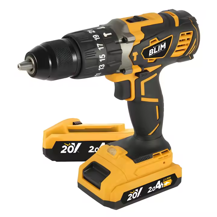Taladro Percutor a Bateria Blim 20V 2Ah - 58Nm Par Máximo - 2 Velocidades - 1