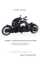 Moto De Tyrannosaurus 1:12 De Aleación De Metal Juguete Con Sonido Y Luz Vehículos Retroalimentados Decoración Para Niños Regalo - details 2
