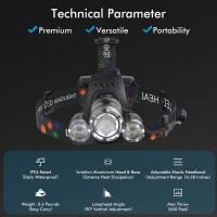 Lámpara Frontal LED Super Brillante T6 Recargable Con Batería 18650 Para Pesca Caza Camping Impermeable Luz De Corbata Exterior - details 3