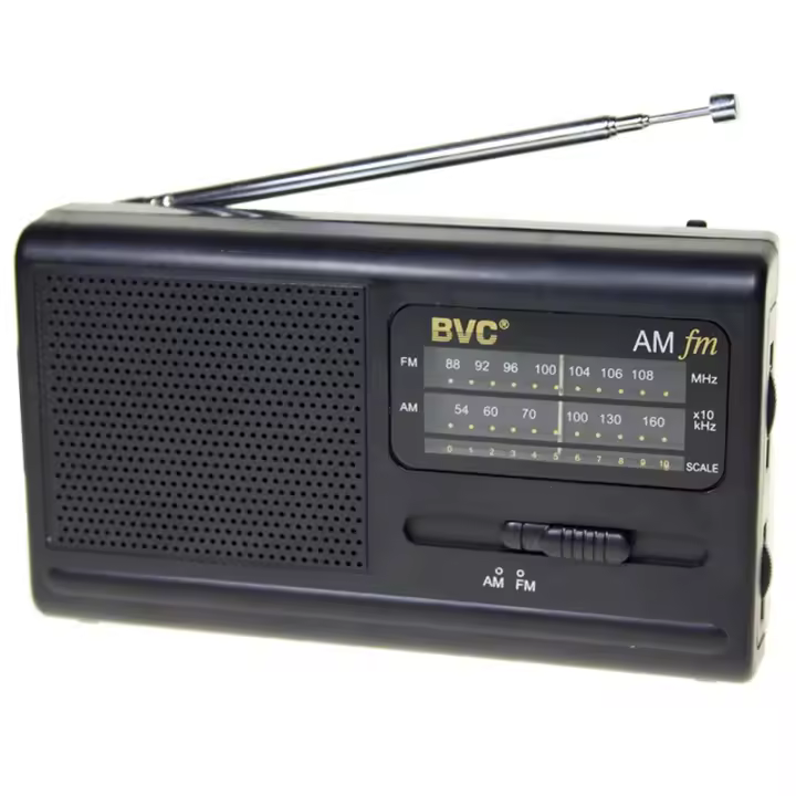 Radio Portátil Am/fm Bvc Con Altavoz Incorporado, Entrada De Auricular, Antena T - 1
