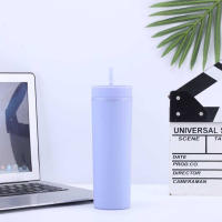 Taza De Plástico Doble Capa Con Gran Capacidad Y Alto Valor Estético Taza De Bebida Fría Con Tubo Recto Taza Portátil Con Pajita Para Adultos - details 4
