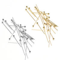 50Pcs Alfileres De Cabeza Dorados De Acero Inoxidable 0.6mm Para Manualidades Joyería Hecha a Mano Pendientes Encuentros Para DIY 20/30mm - details 4