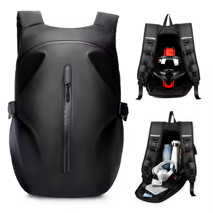 Mochila Para Motocicleta Con Bolsa Porta Casco Rígido Para Hombres Impermeable Accesorios De Motocicleta Regalos - 1