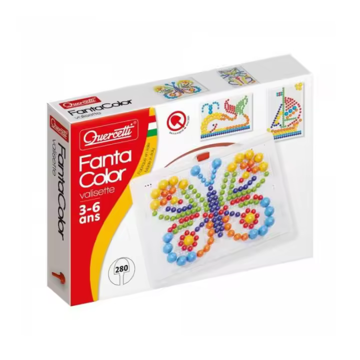Rama Tritton - Mosaicos Fanta Color de Quercetti - 3 Diámetros y 6 Colores - Canasta Incluida - Apto para Niños 3+ - 1