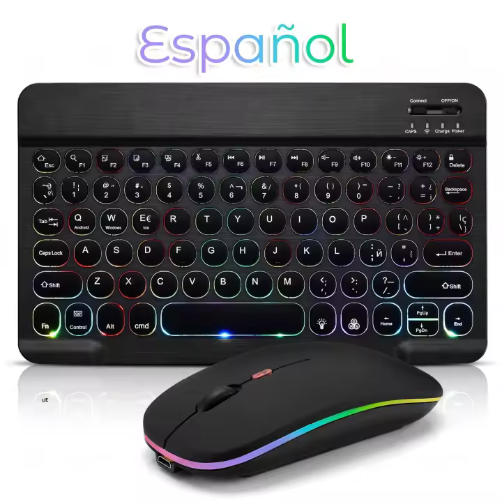 Teclado inalámbrico Bluetooth Para iPad Air Pro Mini 11/10/9 Pulgadas Compatible Con Xiaomi Samsung Huawei Tableta Con Ratón Incluido - 1