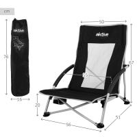 Aktive Pack 4 sillas plegables camping bajas 50x51x67 cm negras con posavasos - details 3