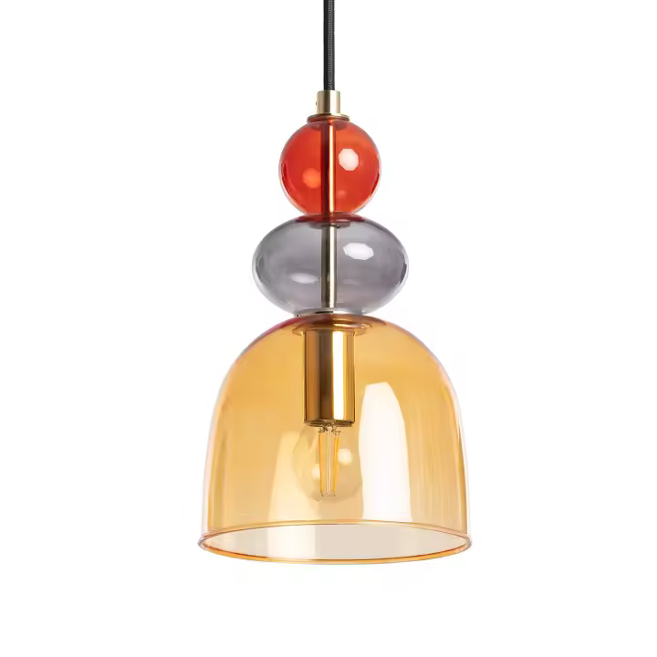 Ledkia Lámpara Colgante Baudelaire Metal y Cristal Diseño Vintage - 1
