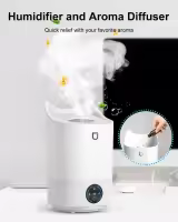 Humidificador de Silencioso para Bebes, 4L Humidificador de Aromas con 4 Modos de Niebla hasta 48 Horas, 28 db & BPA FREE para Dormitorio, Oficina, Viajes - details 3