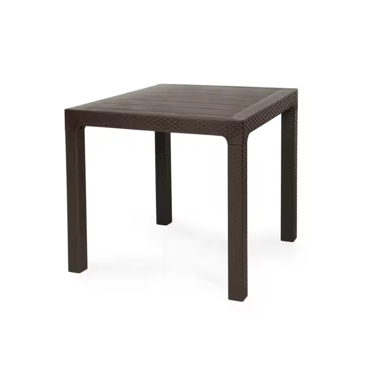 Mesa TROPICAL, polipropileno marrón chocolate, 80 x 80 cms - 1