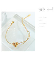 Encanto Pulsera de cristal para mujer, pulsera de acero inoxidable chapada en oro de moda, hermoso regalo de joyería para bodas y fiestas. - details 11