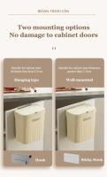 Cesta De Papel Para Cocina Con Tapa Y Soporte De Pared Gran Capacidad Ecológica Hecha De PP Caja De Basura Montada En La Pared Para El Hogar - details 6