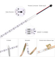Tira De LED RGBIC WS2812B Inteligente 1m 2m 3m 4m 5m DC 5V Con Adhesivo Trasero Para Decoración De Habitaciones 2020SMD - details 2