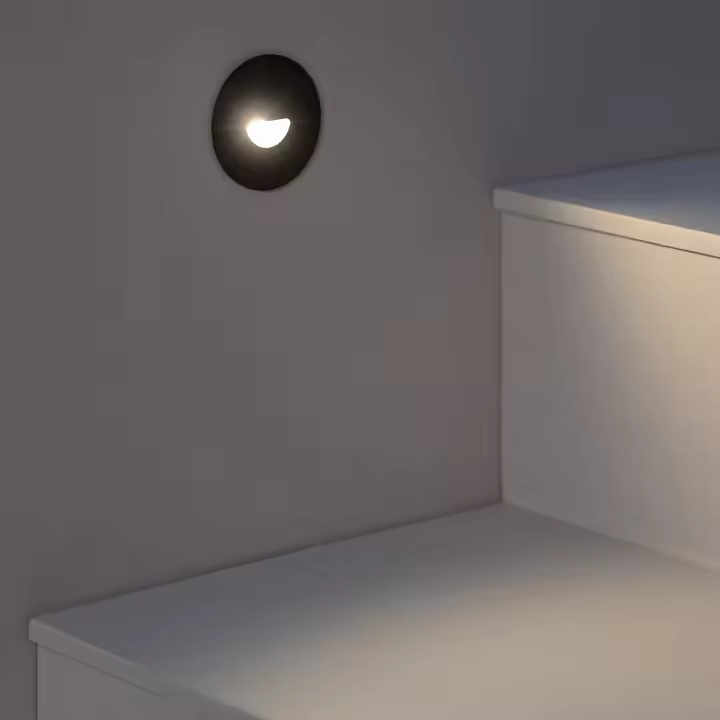 Ledkia Baliza Exterior LED 2W Empotrable Pared Circular Negro Guell - 1