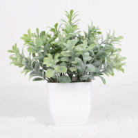 Bonsái Artificial De Eucalipto Pequeño Planta Falsa Verde En Maceta Para Decoración De Hogar Jardín Habitación Escritorio - details 7