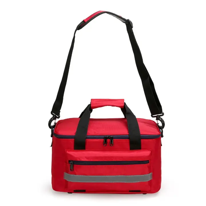 Kit Médico De Viaje Familiar Y Automóvil Conveniente Kit De Primeros Auxilios Resistente Al Agua De Náilon Con Compartimentos Reemplazables Y Rayas Reflectantes Para Seguridad Nocturna - 1