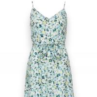 Vestido azul Tiffosi con nido de abeja y cinturón, ideal para un look adaptable y chic. - details 6