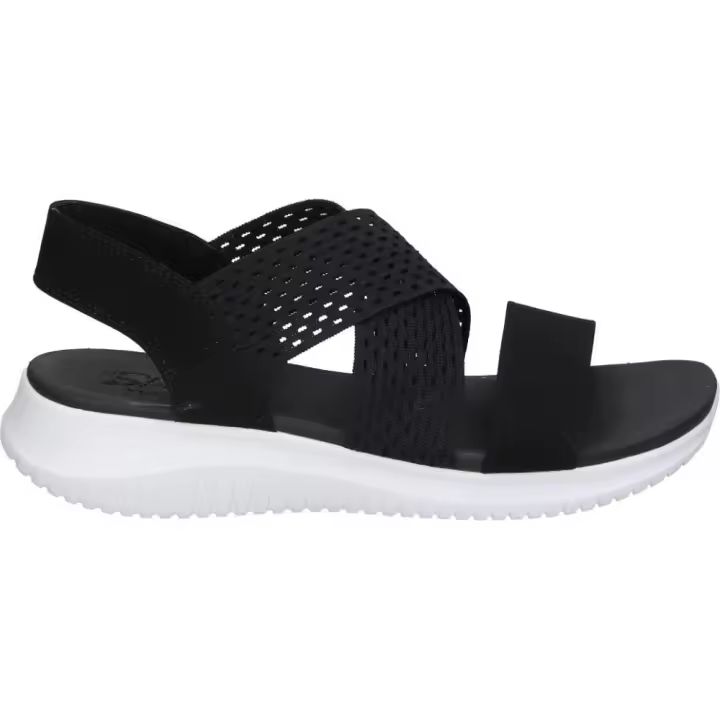 SKECHERS | Sandalia Skechers Ultra Flex-Neon Star para Mujer – Sandalia con Cuña en Color Negro – Sandalia de Verano sin Cierre – Cuña Baja y Cómoda – Estilo Casual – Versátiles – Modelo 32495-BLK - 1
