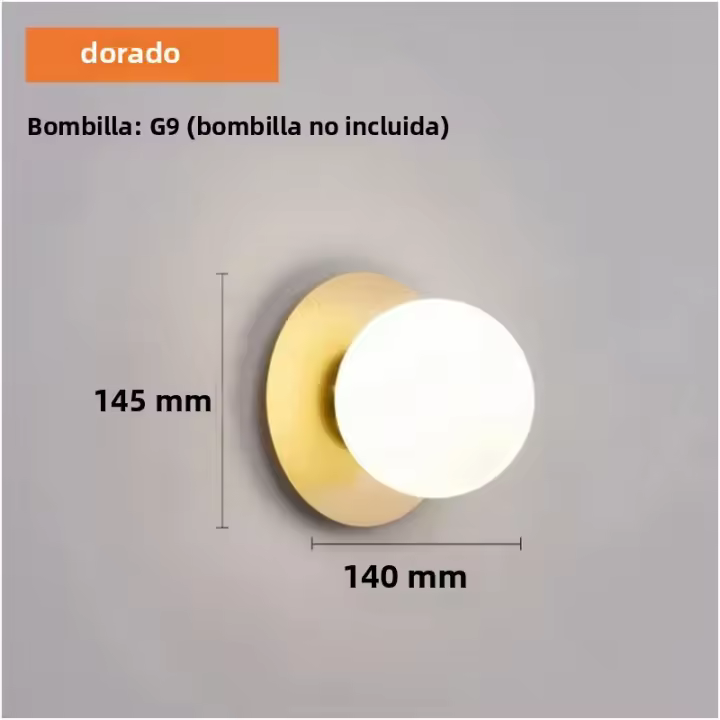 Lámpara De Pared Minimalista Nórdica Y Lujo Para Dormitorio Y Sala De Estar Iluminación Para Pasillo Y Escaleras Estilo Moderno Metal Negro Y Oro - 1