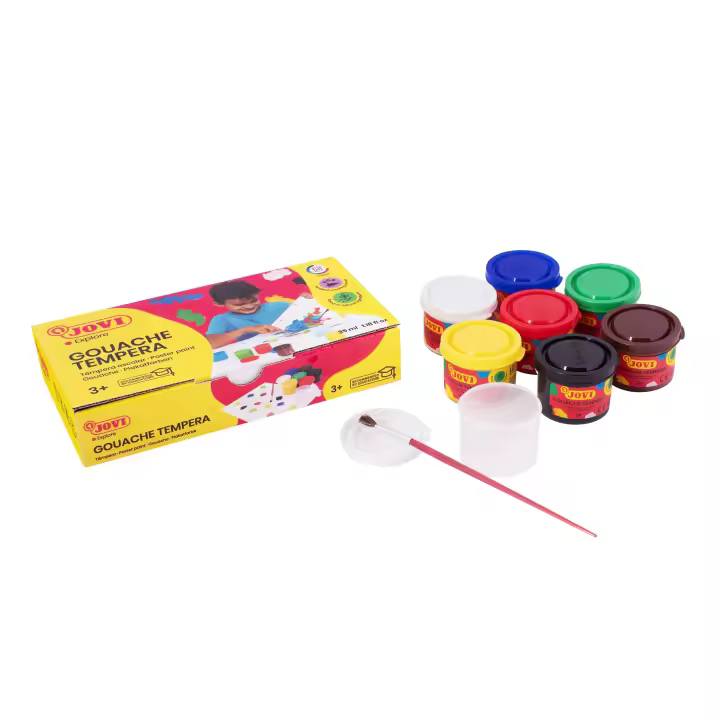 Tempera jovi 35 ml 7 colores surtidos con pincel - 1