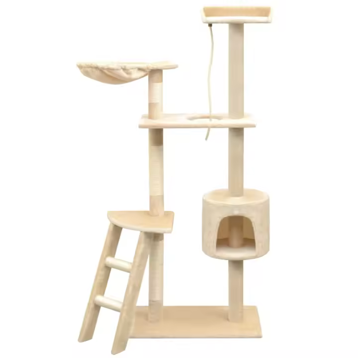 vidaXL Rascador de Gatos con Poste Salón Sisal 150cm Mascotas Jugar Color Beige,  Gris,  Azul oscuro y mas - 1