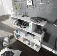 Meimon Estantería baja ATHENA de 97x110x24 cm, con tablero de partículas melaminizado y cantos melamínicos, color decorativo, soporta hasta 20 kg, clasificada como TIPO E1 en emisión de formaldehído, con tacos ABS antirayaduras para mayor protección - details 2