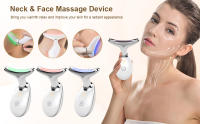 Masajeador De Lifting Facial Y Cuello EMS Con Luz Roja LED Teoría De Photon Antiarrugas Rejuvenecimiento De La Piel Ajuste De Doble Mentón - details 0