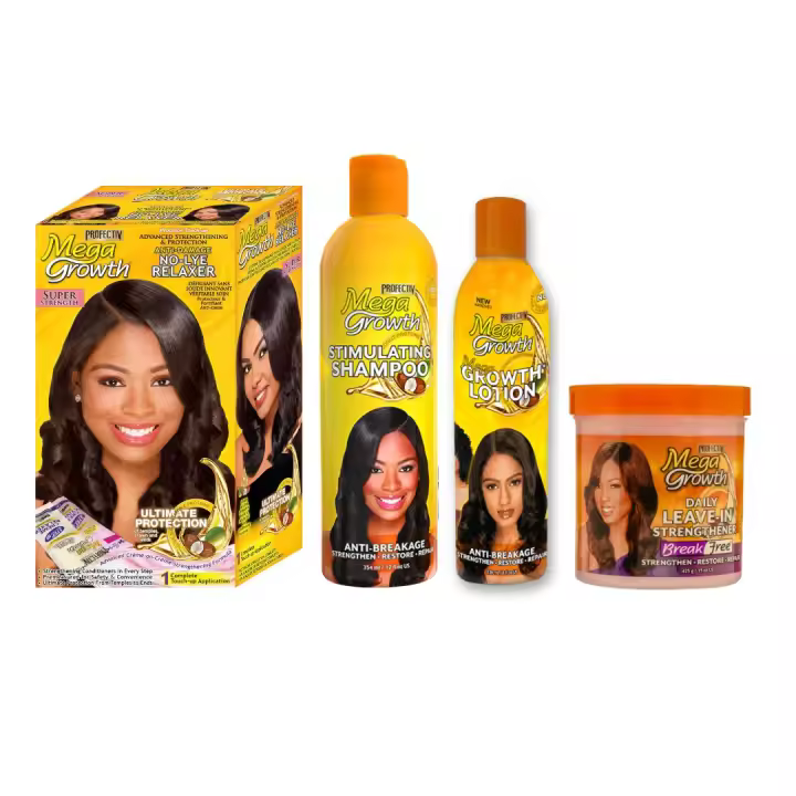 CasaSofia- Profectiv Mega Growth No-Lye Relaxer Kit Super 1 Application + Tratamiento ( champu 354ml.+Locion 236ml.+Leave-in 425g). Alisadora en sobre - 1