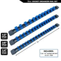Organizador De Destornilladores 3 PCS Con Rail Negro Y Clips Rojo Azul Negro Soporte Pesado Para Herramientas De Jardín - details 7