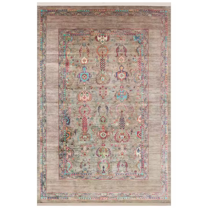 OTTOMAN- ALFOMBRA MECANICA ANTIQUE ATK 07 OLIVE . Antideslizante, lavable ,con diseño antiguo. - Varias medidas. - 1