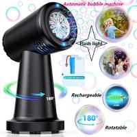 Máquina De Burbujas Para Niños Y Niñas Con Batería Recargable Automática Gira 90°/180° 20000+ Burbujas Por Minute Juguetes Educativos Para Bebés - details 0
