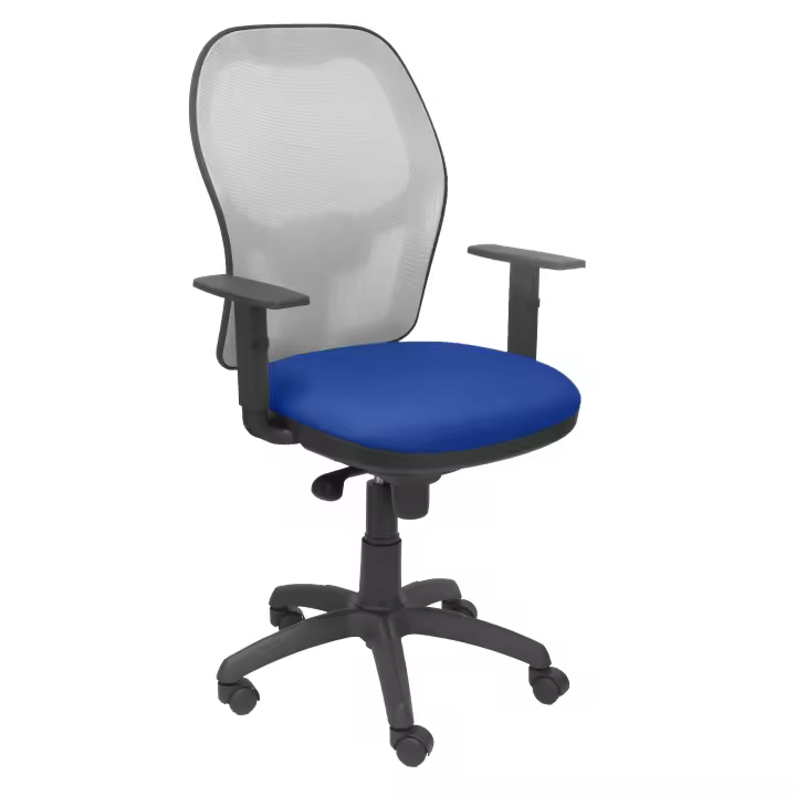 Piqueras Y Crespo Silla Jorquera Gris y Azul Ergonómica con Malla Transpirable y Refuerzo Lumbar - 1