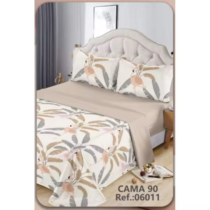 Juego de sábanas 3 piezas cama 90cm Estampado animal flamenco Color primavera  - verano - 1