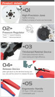 Herramienta De Enchufe Ferrule HSC8 6-4/6-6 Para Terminales De Tubo Y Cable Eléctricos Reparación De Circuitos Electrónicos Herramienta Multifuncional De Acero Al Carbono - details 7