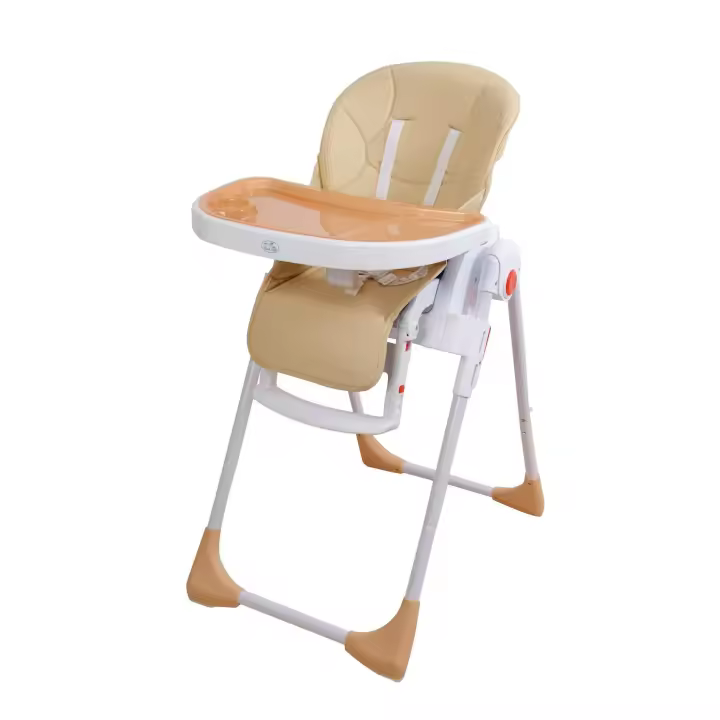 TORAL Trona Bebe Evolutiva - Plegable, Reclinable y Segura - Trona Bebe con Altura y Reposapiés Ajustables - Bandeja Extraíble y Fácil de Limpiar - Trona Portatil Bebe Color Beige - 1