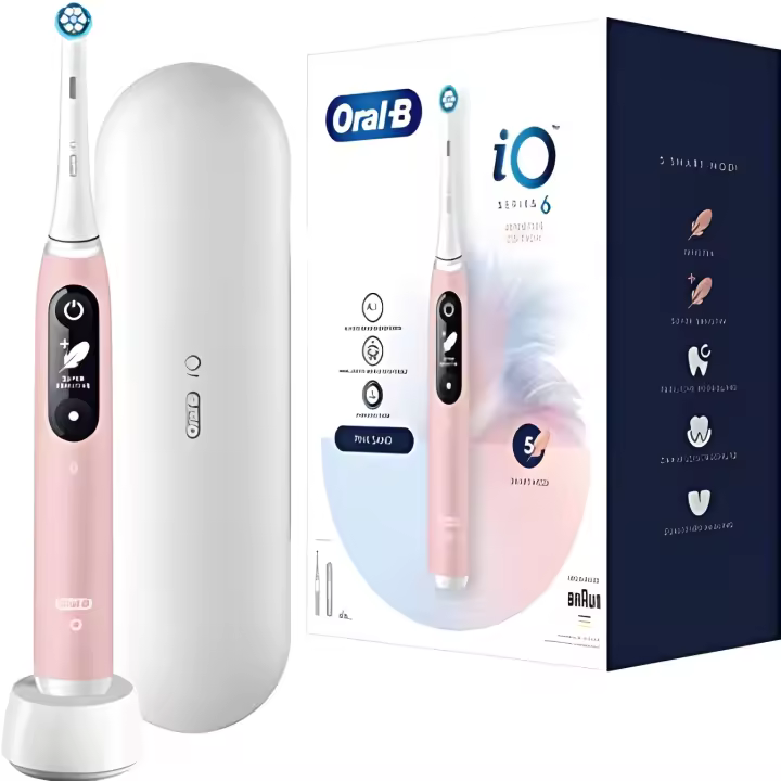 Braun Oral-B Io 6 Sensitive Edition - Cepillo de Dientes Eléctrico con Tecnología Magnética, 5 Modos de Cepillado, Estuche de Viaje y 2 Cepillos - Cuidado Dental Sensible - 1