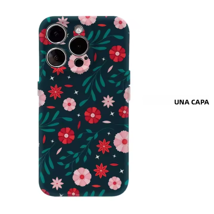 Funda De Teléfono Retro Bloom Para iPhone 17 16 15 14 13 pro Max plus Doble Capa Resistente Al Impacto Antigolpes Anti- Huellas Suave Y Antideslizante - 1