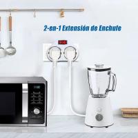 2 en 1 Adaptador con Interruptor y 2 Enchufes Schuko, Adaptador de Regleta, hasta Carge 3680W, 16A/250V~, Blanco, 2Pcs.WKL Store - details 4