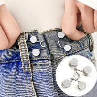 Juego De 2 Piezas De Cierres De Cinturón De Metal Ajustables Para Jeans Sin Necesidad De Taladro Cierre De Abrazadera Desmontable Y Reutilizable Material De Aleación De Zinc - details 0