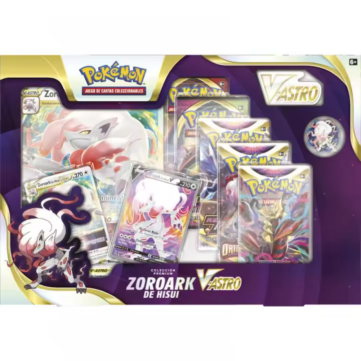 Caja de cartas Pokemon Zoroark VStar Premium Collection (español) Raíz MERCHAN-STORE Juego de cartas coleccionables TCG - 1