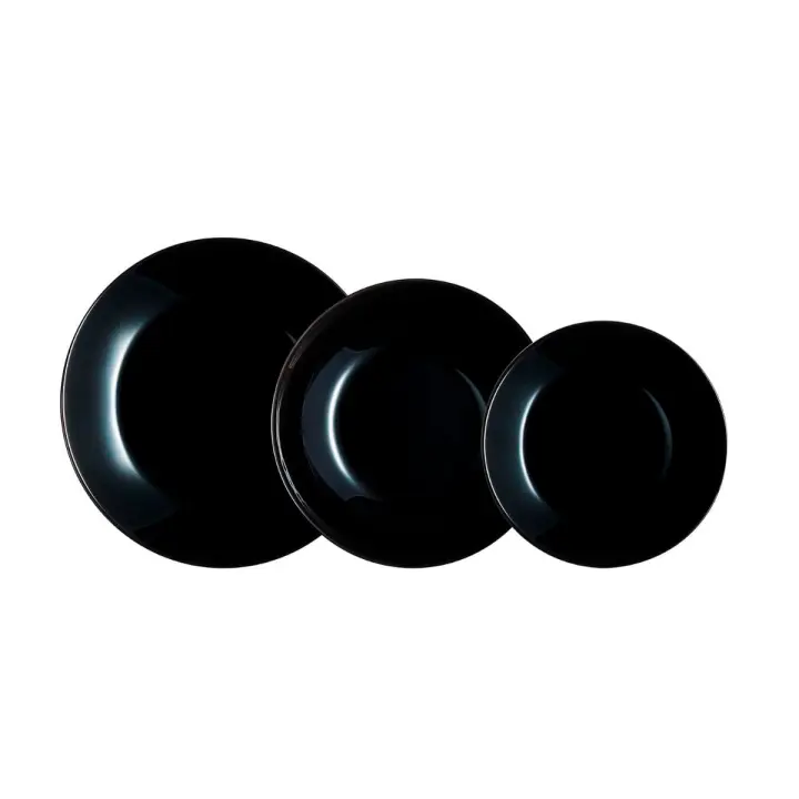 Vajilla Zelie Arcopal 12 piezas 4 servicios negro - 1