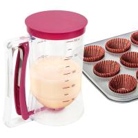 Dispensador de masa Manual de 900 ml, dispensador de panqueques para Panaderos Caseros, perfecto para cupcakes, panqueques y gofers, herramienta esencial para hornear en la cocina [púrpura] - details 0